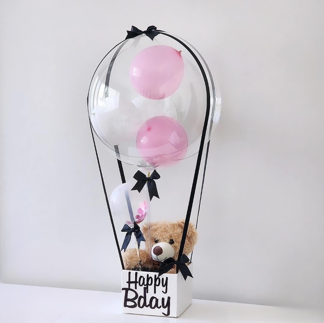 Birthday Bubble Balloon (black and pink)