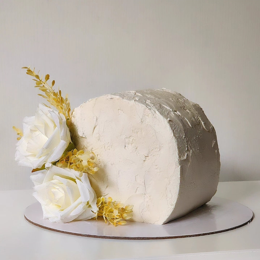 Arched buttercream birthday cake with floral details Sydney next day delivery