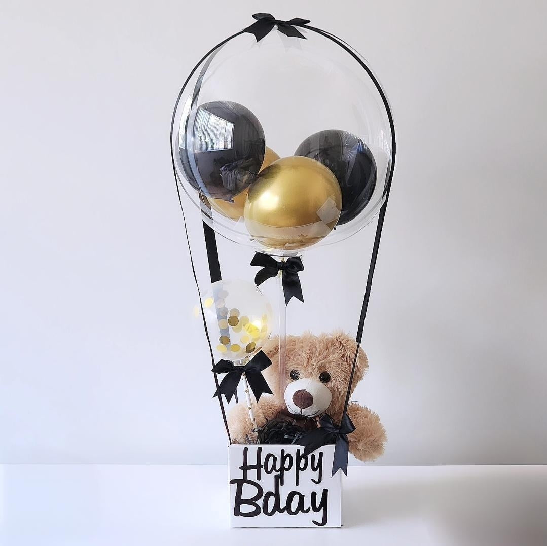 Gold and black Bubble Balloon