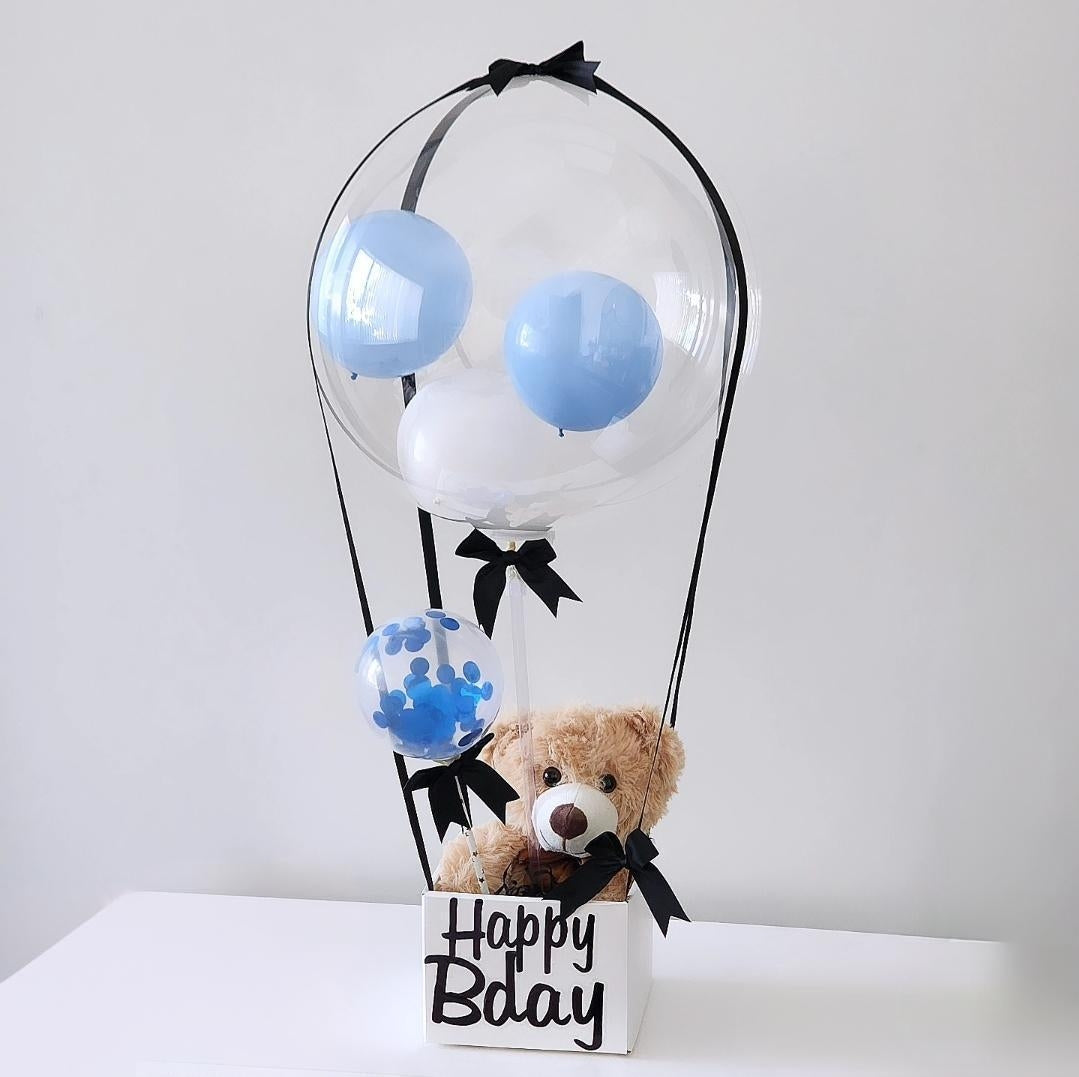 Birthday Bubble Balloon (black and blue)