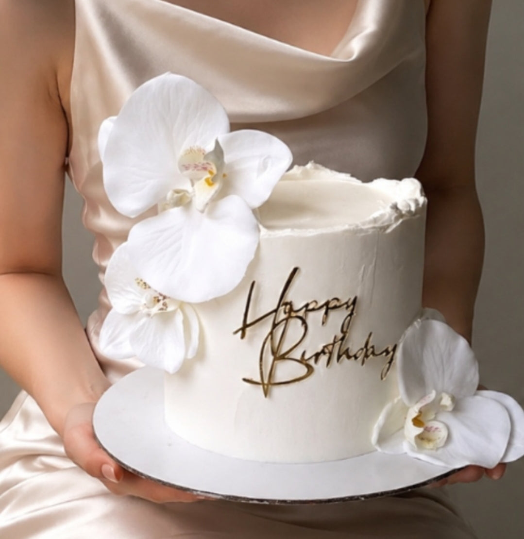 Florals white birthday cake sydney