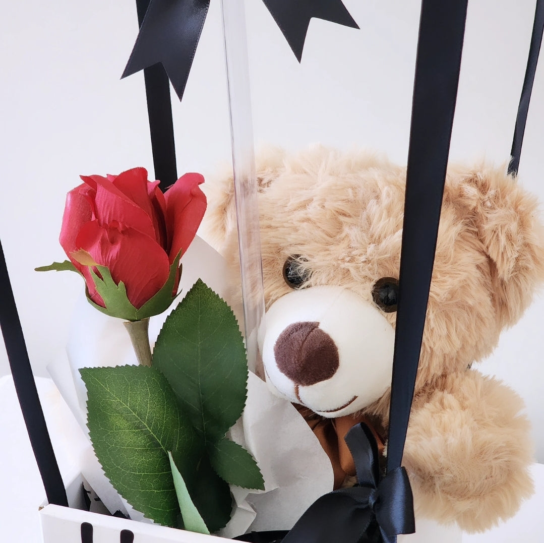 Birthday Bubble Balloon (ribbons & rose)