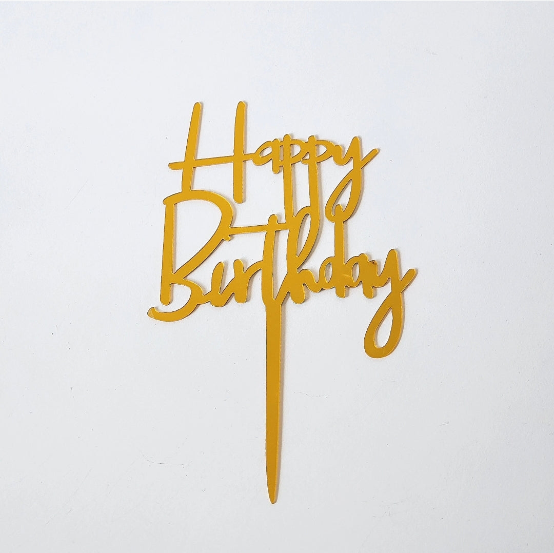 Gold Happy Birthday Topper