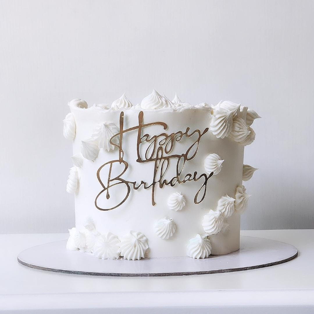 White buttercream birthday cake with details Sydney next day delivery
