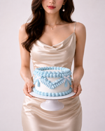 Vintage white cake with blue piping,  sydney 