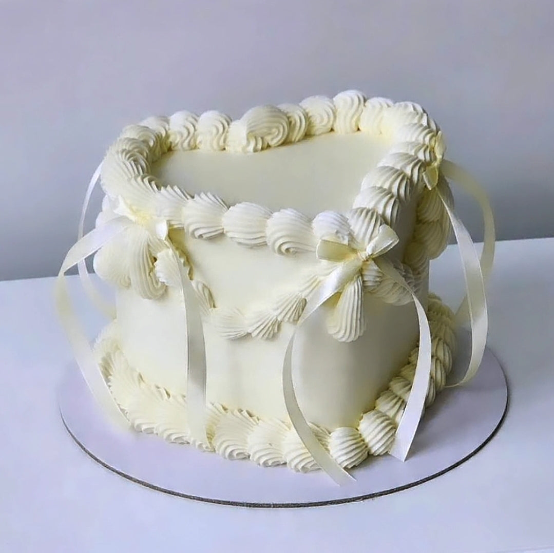 Yellow buttercream heart birthday cake Sydney next day delivery