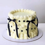 Yellow buttercream birthday cake with heart details Sydney next day delivery
