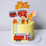 Yellow uttercream birthday cake with fireman details Sydney next day delivery