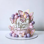 Pink buttercream birthday cake with butterfly details Sydney next day delivery