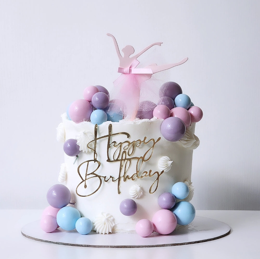 Pink buttercream ballerina birthday cake with details Sydney next day delivery