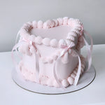 Pink buttercream heart birthday cake with heart details Sydney next day delivery