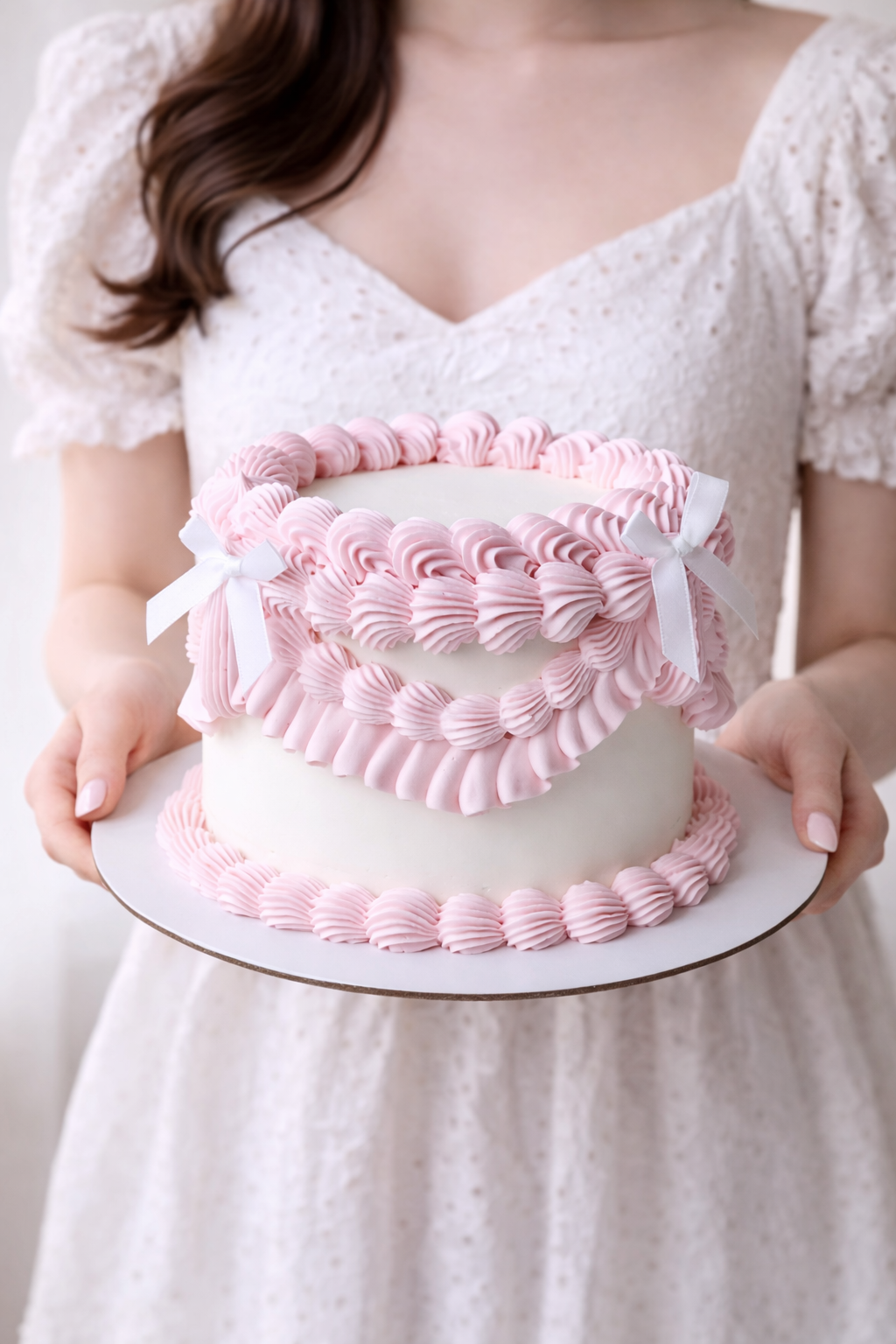 Pink and white buttercream birthday cake  Sydney next day delivery