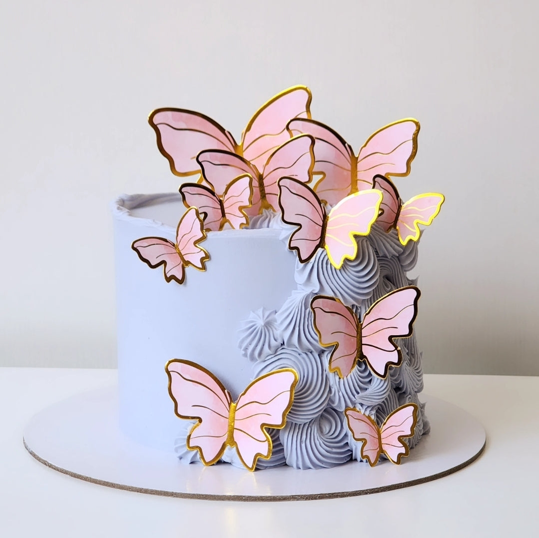 Purple buttercream birthday cake with butterfly details Sydney next day delivery